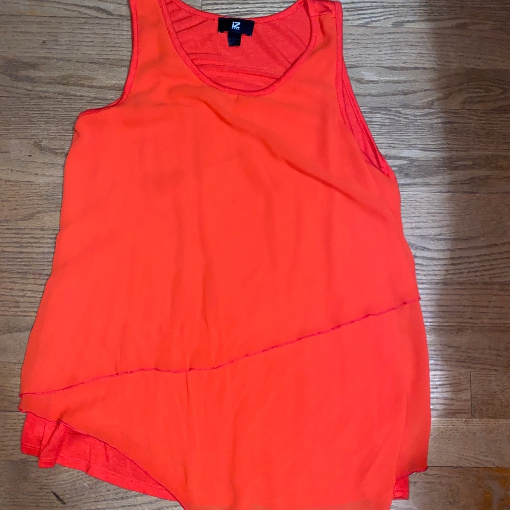 bright pink tank top